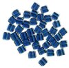 40 8mm Montana Blue Flat Square Glass Beads